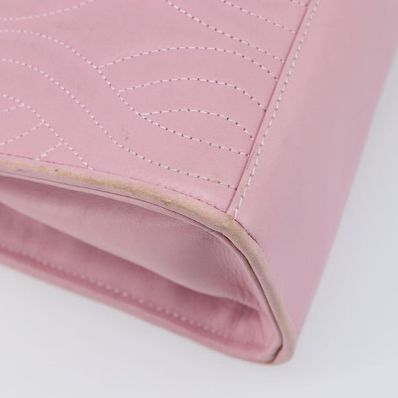 FENDI Hand Bag Leather Pink Gold Tone Auth ep15666A