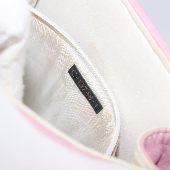 FENDI Hand Bag Leather Pink Gold Tone Auth ep15666A