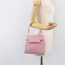 FENDI Hand Bag Leather Pink Gold Tone Auth ep15666A-23