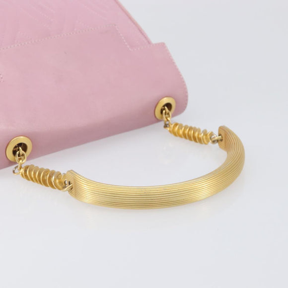 FENDI Hand Bag Leather Pink Gold Tone Auth ep15666A
