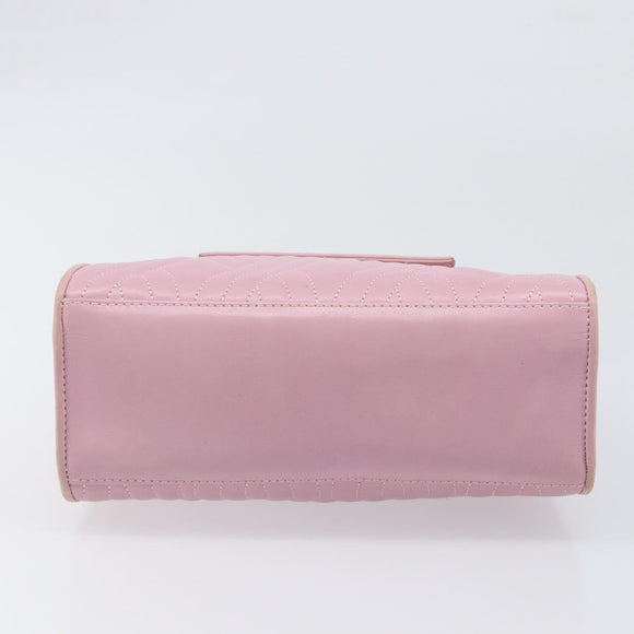FENDI Hand Bag Leather Pink Gold Tone Auth ep15666A