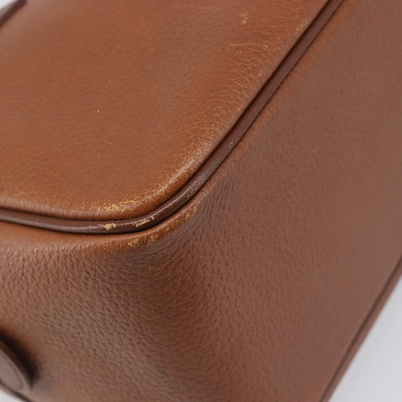 Burberrys Hand Bag Leather Brown Gold Tone Auth ep15667