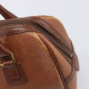 Burberrys Hand Bag Leather Brown Gold Tone Auth ep15667-10