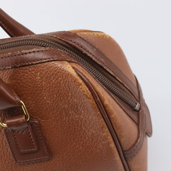 Burberrys Hand Bag Leather Brown Gold Tone Auth ep15667