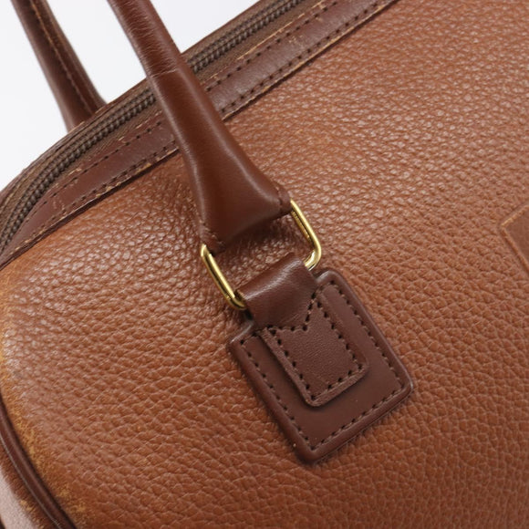 Burberrys Hand Bag Leather Brown Gold Tone Auth ep15667