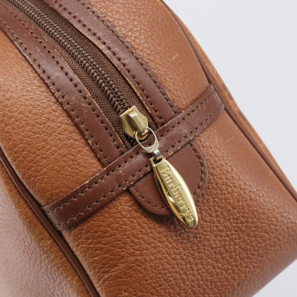 Burberrys Hand Bag Leather Brown Gold Tone Auth ep15667