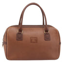 Burberrys Hand Bag Leather Brown Gold Tone Auth ep15667-13