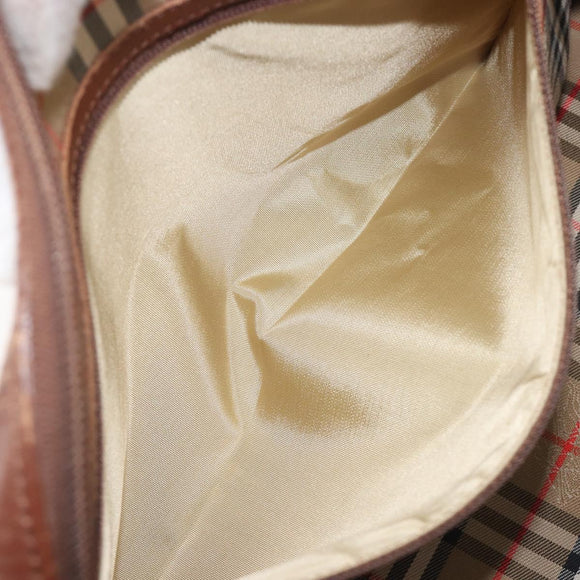 Burberrys Hand Bag Leather Brown Gold Tone Auth ep15667