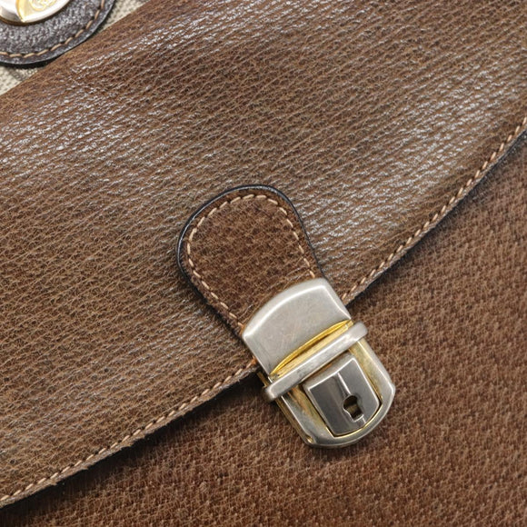 GUCCI GG Supreme Shoulder Bag PVC Leather Beige Gold Tone Auth ep15669
