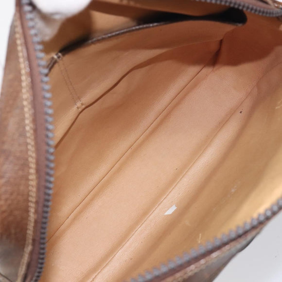 GUCCI GG Supreme Shoulder Bag PVC Leather Beige Gold Tone Auth ep15669