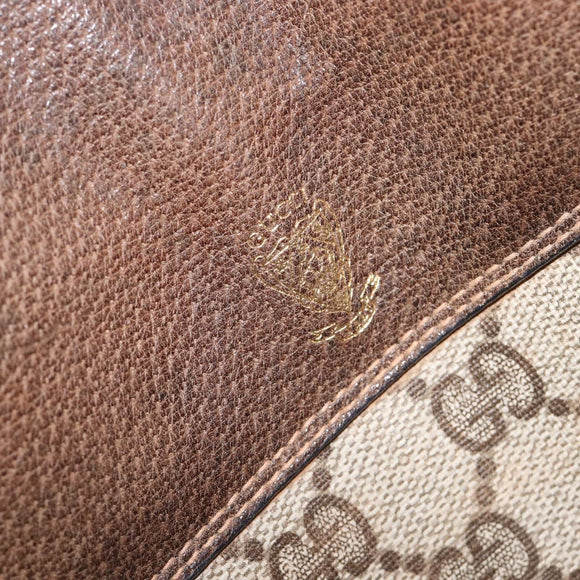 GUCCI GG Supreme Shoulder Bag PVC Leather Beige Gold Tone Auth ep15669