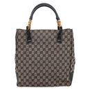 GUCCI GG Canvas Bamboo Hand Bag Beige Black 112530 Auth ep15670-2