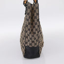 GUCCI GG Canvas Bamboo Hand Bag Beige Black 112530 Auth ep15670-3