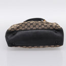 GUCCI GG Canvas Bamboo Hand Bag Beige Black 112530 Auth ep15670-5