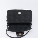 FENDI Zucchino Canvas Mamma Baguette Shoulder Bag Black 8BR180 Auth ep15673V-16