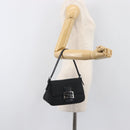 FENDI Zucchino Canvas Mamma Baguette Shoulder Bag Black 8BR180 Auth ep15673V-24