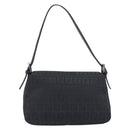 FENDI Zucchino Canvas Mamma Baguette Shoulder Bag Black 8BR180 Auth ep15673V-3