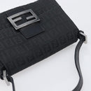 FENDI Zucchino Canvas Mamma Baguette Shoulder Bag Black 8BR180 Auth ep15673V-6