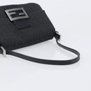 FENDI Zucchino Canvas Mamma Baguette Shoulder Bag Black 8BR180 Auth ep15673V-7