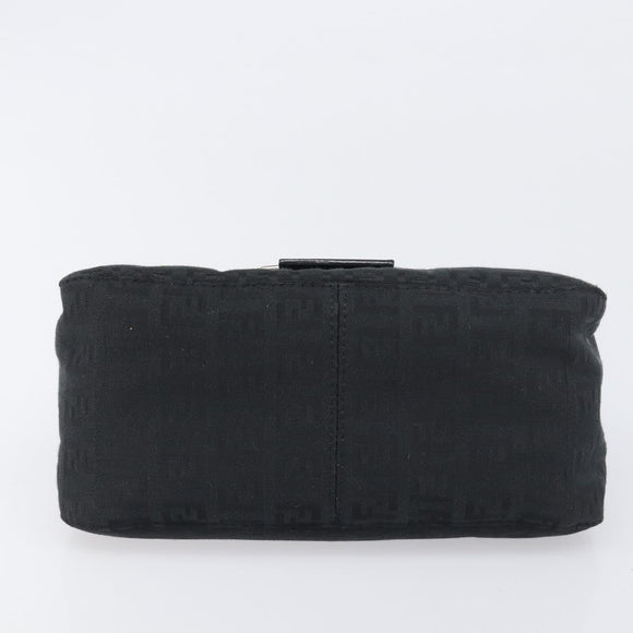 FENDI Zucchino Canvas Mamma Baguette Shoulder Bag Black 8BR180 Auth ep15673V