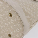 LOUIS VUITTON Monogram Mini Lin Bucket PM Bag White Dunne M95316 Auth ep15674V-11