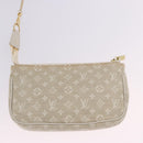LOUIS VUITTON Monogram Mini Lin Bucket PM Bag White Dunne M95316 Auth ep15674V-23