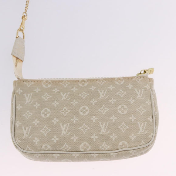LOUIS VUITTON Monogram Mini Lin Bucket PM Bag White Dunne M95316 Auth ep15674V