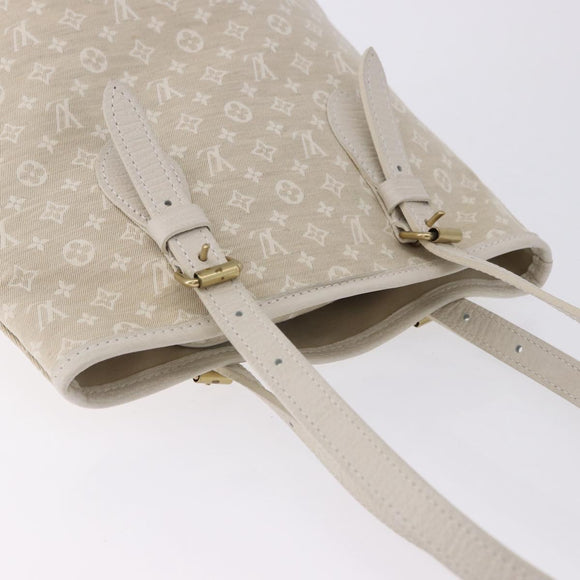 LOUIS VUITTON Monogram Mini Lin Bucket PM Bag White Dunne M95316 Auth ep15674V