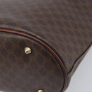 CELINE Macadam Hand Bag PVC Leather Brown Gold Tone Auth ep15677-12