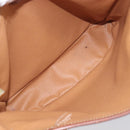 CELINE Macadam Hand Bag PVC Leather Brown Gold Tone Auth ep15677-17
