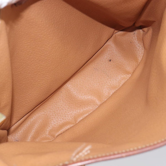 CELINE Macadam Hand Bag PVC Leather Brown Gold Tone Auth ep15677