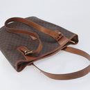 CELINE Macadam Hand Bag PVC Leather Brown Gold Tone Auth ep15677-6