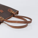 CELINE Macadam Hand Bag PVC Leather Brown Gold Tone Auth ep15677-7