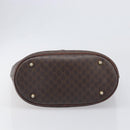 CELINE Macadam Hand Bag PVC Leather Brown Gold Tone Auth ep15677-9