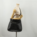 GUCCI Bamboo Hand Bag Leather Black Gold Tone Auth ep15679-23