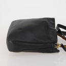 GUCCI Bamboo Hand Bag Leather Black Gold Tone Auth ep15679-3