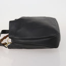 GUCCI Bamboo Hand Bag Leather Black Gold Tone Auth ep15679-4