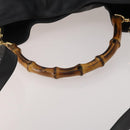 GUCCI Bamboo Hand Bag Leather Black Gold Tone Auth ep15679-8