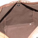 Burberrys Nova Check Boston Bag PVC Leather Beige Gold Tone Auth ep15687-19