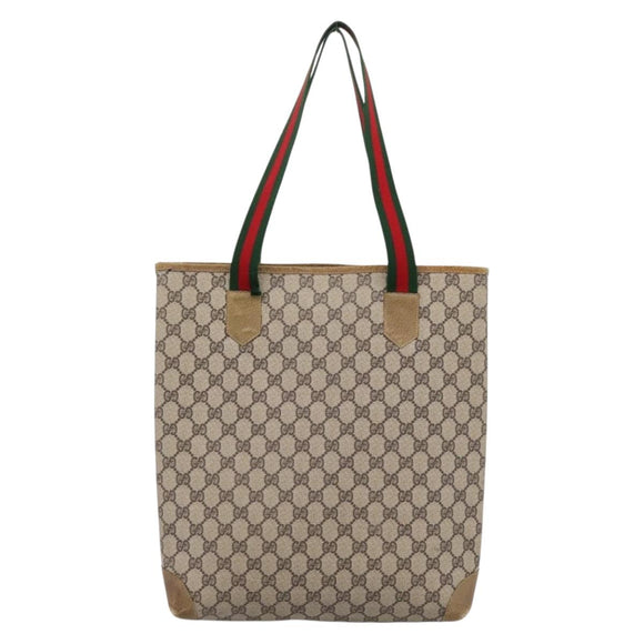 GUCCI GG Supreme Tote Bag PVC Leather Beige 47 02 4120 Auth ep15688