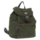 PRADA Backpack Nylon Green Silver Auth ep15691-1