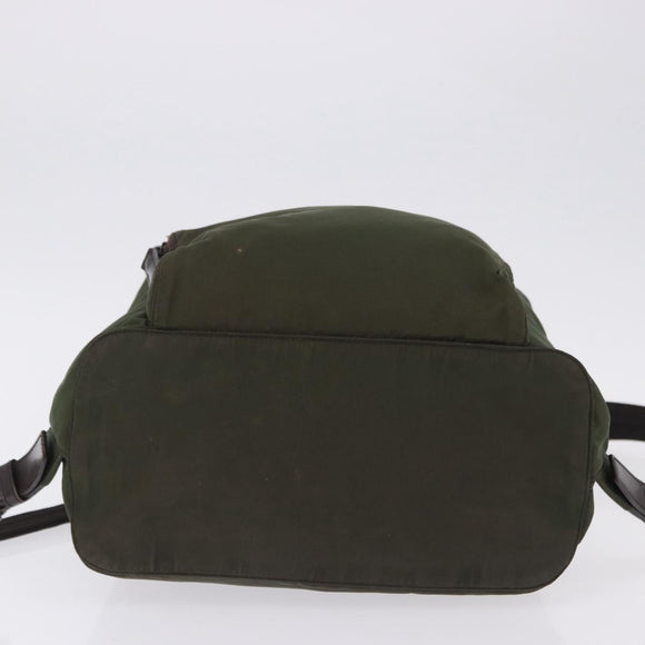 PRADA Backpack Nylon Green Silver Auth ep15691