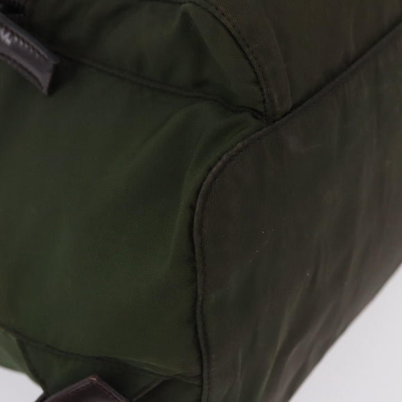PRADA Backpack Nylon Green Silver Auth ep15691