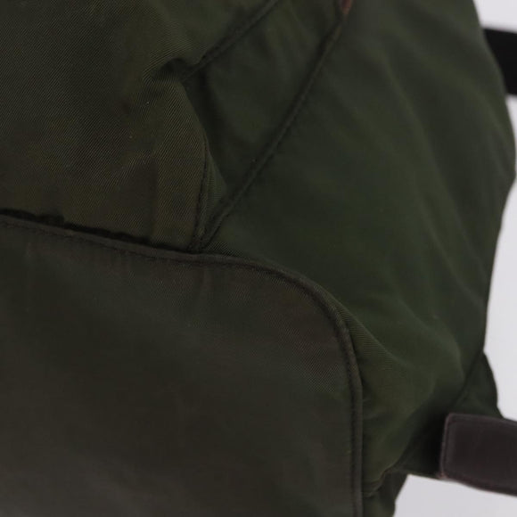 PRADA Backpack Nylon Green Silver Auth ep15691