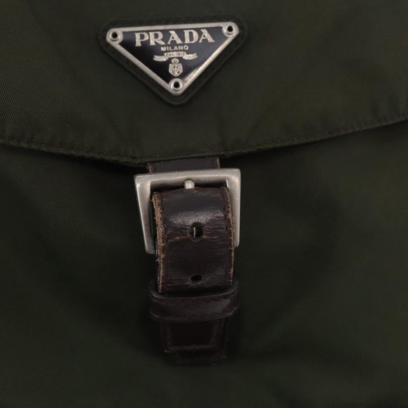 PRADA Backpack Nylon Green Silver Auth ep15691