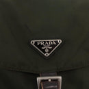 PRADA Backpack Nylon Green Silver Auth ep15691-21
