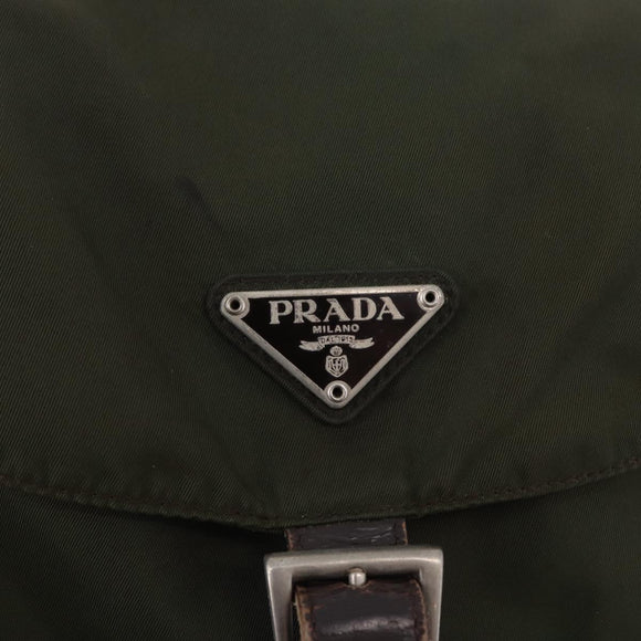 PRADA Backpack Nylon Green Silver Auth ep15691