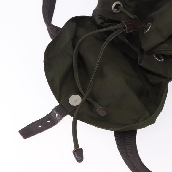 PRADA Backpack Nylon Green Silver Auth ep15691