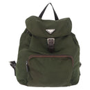 PRADA Backpack Nylon Green Silver Auth ep15691-13