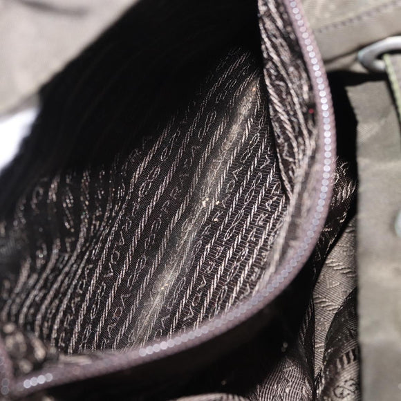 PRADA Backpack Nylon Green Silver Auth ep15691